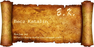 Becz Katalin névjegykártya