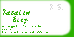 katalin becz business card